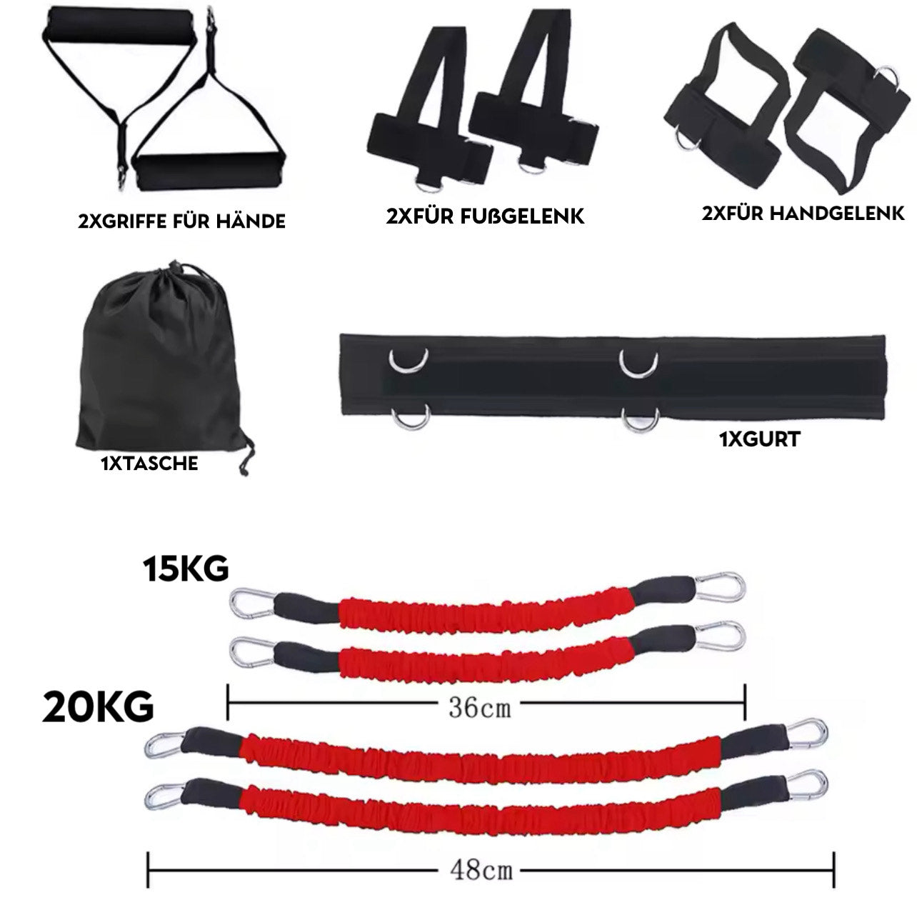 Sport Galerie 15kg Performance Gurt Wiederstands Bänder